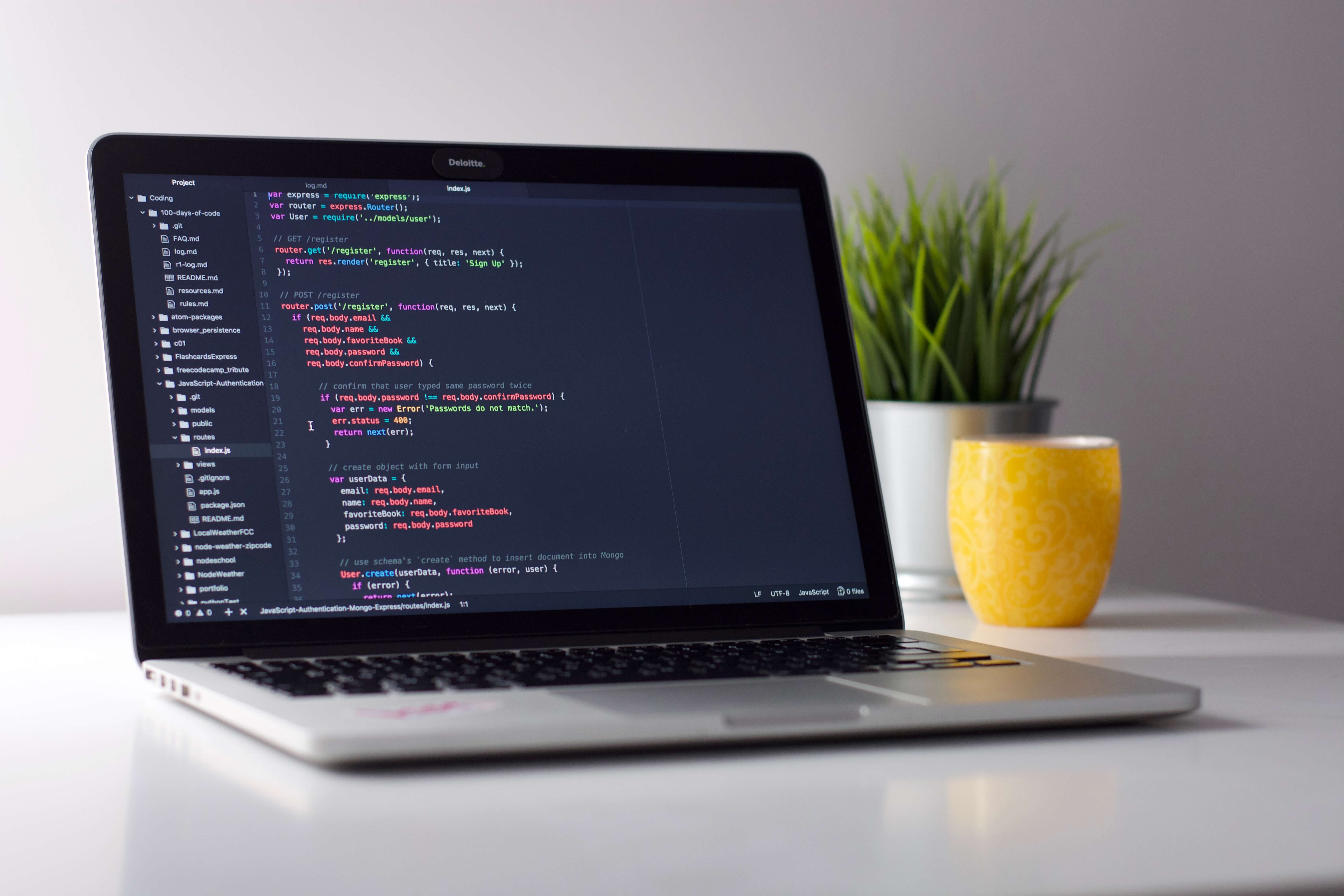 Code on a computer