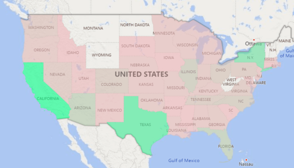 3 Power BI Map Visuals To Bring Your Data To Life Key2 Consulting   Power BI Filled Map Choropleth Screenshot Key2 Consulting 2020 1024x584 