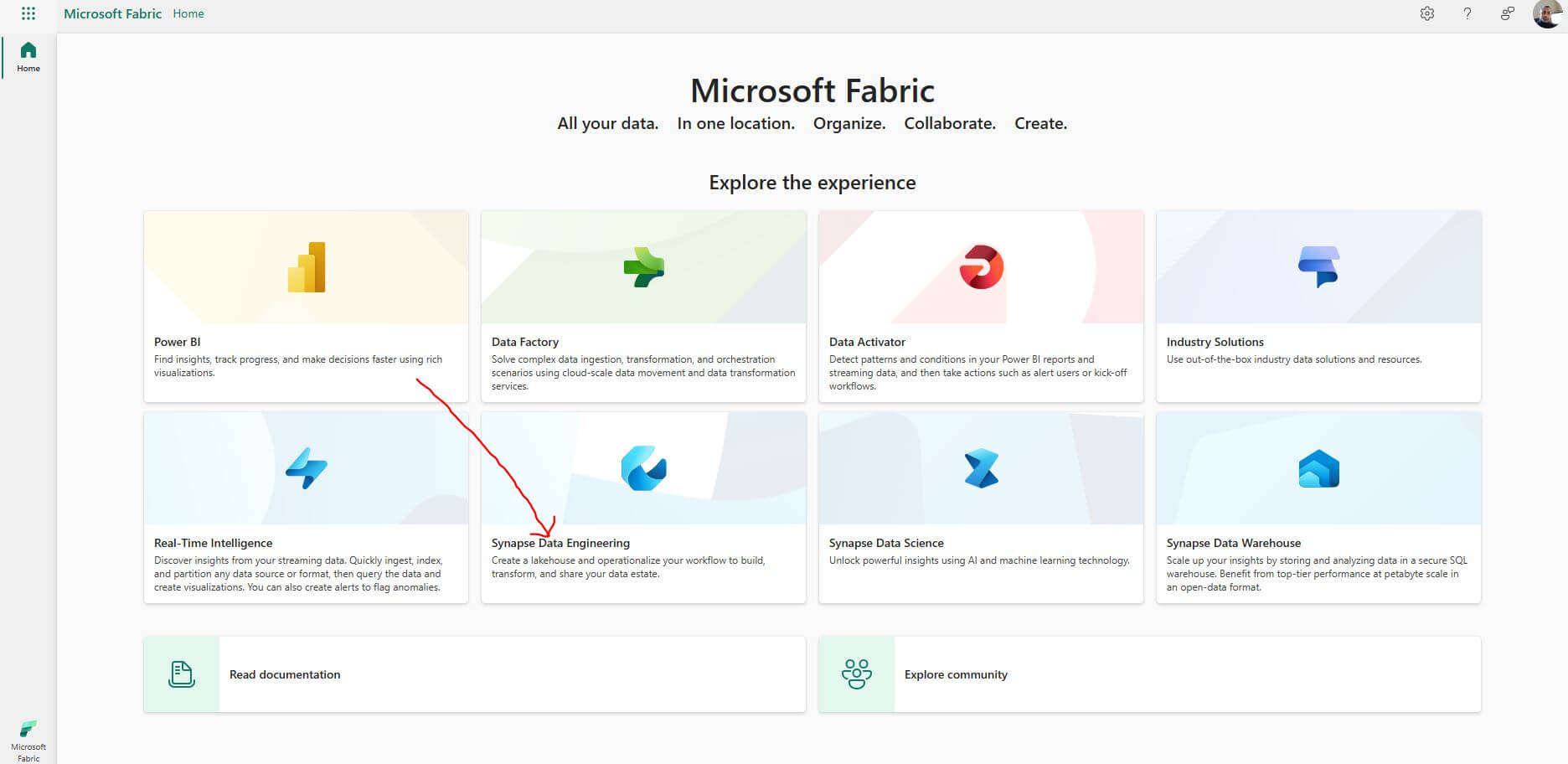 Microsoft Fabric Synapse Data Engineering Screenshot