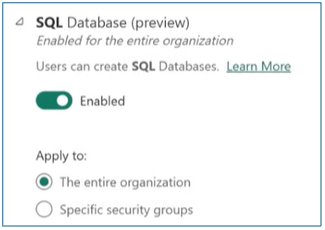 Enabling SQL Database in Microsoft Fabric in the Admin Portal